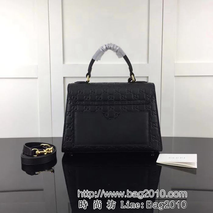GUCCI古馳原單 新款專櫃品質原單皮質453188 克色全皮壓花手提單肩斜挎包 HY1026